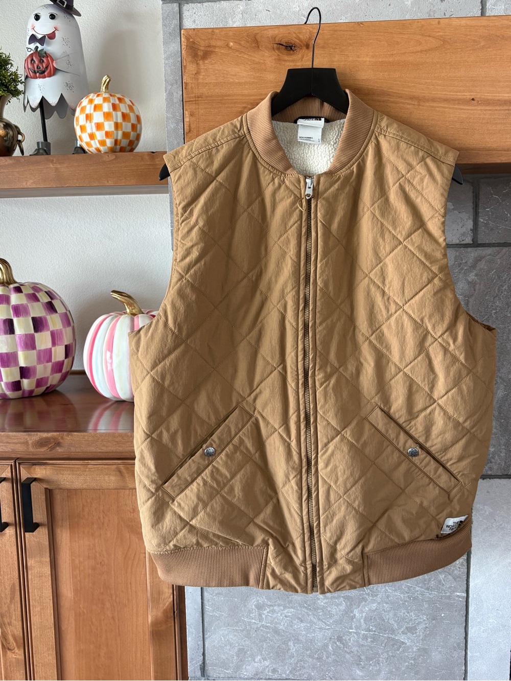 The North Face Quilted Caramel Tan Sleeveless Vest